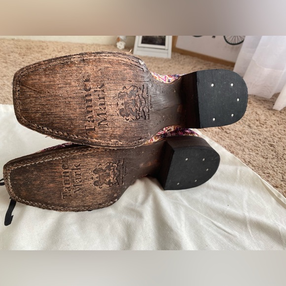 Tanner Mark TML37000 Purple Serape Square Toe Sequin Cowgirl Boot - Picture 4 of 12